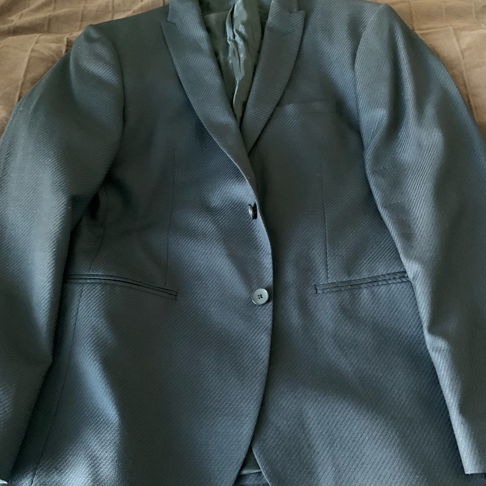 Zara Navy Blue Two Button One Vent Blazer
